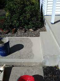Highly flowable material for resurfacing large areas of concrete. Resurfacing Concrete Porch Makeover Concrete Patio Makeover Porch Makeover Concrete Patio
