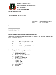 Contoh surat kiriman tidak rasmi dalam bahasa inggeris. Surat Panggilan Mesyuarat English Bil 1 2018 Head Panel Sign