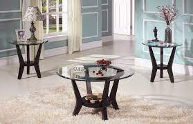 The end tables measure 21.25 and 19.75 tall, making them ideal next to your sofa or bed. Brown Cherry Coffee Table End Tables 3pc Set W Clear Glass Top