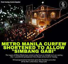 2 to break the curfew; Las Pinas City Update On Twitter Icymi Metro Manila Curfew Shortened Starting December To Allow Simbang Gabi All Local Governments Have Been Given The Discretion As To What Will Be Their Curfew
