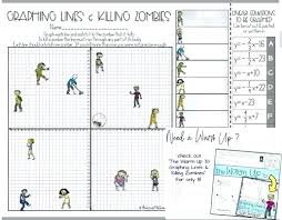 Zombies & graphing lines sounds like fun! Graphing Lines Killing Zombies Slope Intercept Form Activity Worksheet Answers Sumnermuseumdc Org