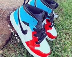 Black And Yellow Air Force Ones High Tops Custom Pastry Jordan 1s Pink Purple Blue Green Yellow Etsy In 2020 Pink Jordans Blue Jordans Blue High Tops