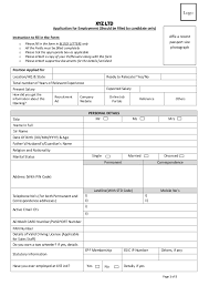 Original receipt of levy payment. Employment Application Form