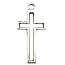 New users enjoy 60% off. Silver Christian Cross Outline Charm