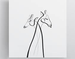 Lion And Lioness Art Print Lion Art Print Minimal Animal Art Animal Wall Art One Line Drawing Animal Line Art Single Line Drawing Animal Line Drawings Giraffe Tattoos Giraffe Art