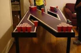 Fill with beer once you're done setting and arranging the cups into the triangle formation. These Custom Beer Pong Table Ideas Are Pure Genius Thrillist