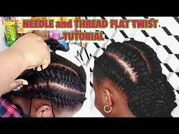 How To Needle And Yarn Thread Flat Twist Low Bun Hairstyle Tutorial Youtube Flat Twist Low Bun Hairstyles Tutorial Hair Bun Tutorial