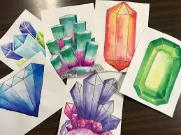Art Rocks 4th Grade Gems Crystals Homeschool Art 4th Grade Art Elementary Art Projects