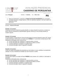 Programa unesp / univesp criação: Gabarito Exame Primeiro Bimestre Univesp Historia Da Educacao Pedagogia Teorias Do Curriculo