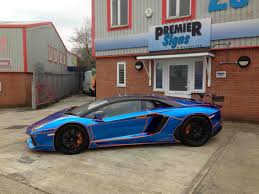 Blue Chrome Tron Style Wrap By Premier Signs To Orange Oakley Design Lamborghini Aventador Lp760 4 Www Premier Si Lamborghini Aventador Lamborghini Luxury Cars