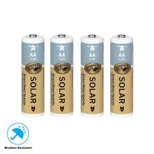 Hampton Bay Nickel Metal Hydride 1200 Mah Solar Rechargeable Batteries 4 Pack Bt Nm Aa 1200 D4 The Home Depot