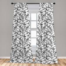 Black and white buffalo check kitchen omg this is my kitchen! Floral Curtains 2 Panels Set Victorian Style Curved Flower Baroque Blooms Branches Vintage Motif Window Drapes For Living Room Bedroom 56 W X 84 L Black And White By Ambesonne Walmart Com Walmart Com