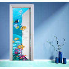 Tropical marine trompe l'oeil mural painting, original artwork, seascape, modern painting, gives depthness to your room! Sticker Mural Trompe L Oeil Deco Aquarium Ref 945 Home Decor Decor Decals Stickers Vinyl Art