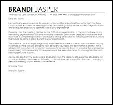Meeting Planner Cover Letter Sample Cover Letter Templates Examples