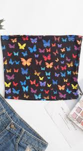 Living Without An Aim Is Like Sailing Without A Compass Butterfly Print Crop Strapless Top Butterfly Print Zaful Tops Tank Top Fashion