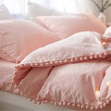 Lauren ralph lauren alix duvet cover sets. Amazon Com Duvet Cover Queen Size 100 Washed Microfiber 3pcs Bedding Duvet Cover Set Pom Poms Fringe Solid Color Soft And Breathable With Zipper Closure Corner Ties Pink Kitchen Dining