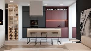 As for the hood, an autonomous island model that does not require ventilation is suitable for such a layout. Modern Kitchen Island Design Simple Kitchen Design Modern Kitchen Design