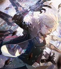 White hair, anime, blue eyes, brunette, green eyes, purple hair, feathers, vocaloid, red eyes, short skirt, ia vocaloid, purple eyes, scythe, grey hair, yuzuki yukari, mythology, luo tianyi, lance, lily vocaloid, lilies, yuezheng ling, carnival, art. Sword Anime Guy With White Hair And Red Eyes