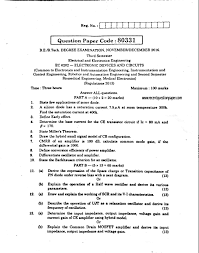 Embedded system and rtos (cbcgs) year. Electronic Devices And Circuits Question Paper Recent Question Paper