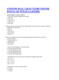 Terima kasih sharing penetahuan yg di berikan. Soal Tes Kompetensi Bidang Listrik Jawabanku Id