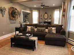 Farmhouse living room decorating ideas with brown couches furniture. Farmhouse Decor Tobacco Basket Cotton Stems Farm House Living Room Brown Living Room Decor Brown Couch Living Room