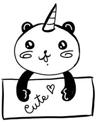 Il disegno di un tenerissimo unicorno in puro stile giapponese kawaii da stampare gratuitamente e da colorare. Disegno Di Pandacorno Da Stampare Gratis E Da Colorare Per Bambini