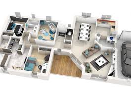 Maison plain pied 3 chambres 101 m² habitable avec une façade avant au style contemporain entièrement personnalisable. Modele Maison Alya 115m 3d Plans De Maison De Reve Maison Plain Pied Plan Maison 3d