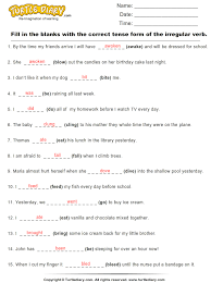 Fill In The Blanks With The Correct Tense Form Of The Irregular Verb Worksheet Following Directions Verb Worksheets Simple Past Tense Worksheet