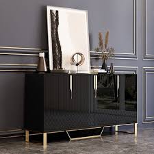 Metallic Black Matte Powerful Sideboards In 2020 Sideboard Table Dining Room Console Dining Room Console Table