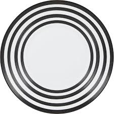 Black And White Striped Dinner Plates Jl Coquet Hemisphere Vinyl Stripe Dinner Plate Porcelain Vinyl Stripe Dinner Plate Crafted With Hand Rendered Ridge Black Dinnerware White Dinnerware Jl Coquet
