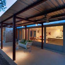 The new patio cover will be built using western red cedar 4x6 posts, 4x6 beams, and 2x6 rafters (of course, you can use pressure treated pine, redwood, or any other suitable framing material to build your patio). Corrugated Metal Roof Patio Ideas Photos Houzz