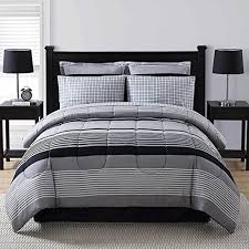 Over 20 years of experience to give you great deals on quality home products and more. Black White Gray Striped Comforter Set Full Size Bedding Set 8 Piece Comforter Set Stripe Buy Online In China At China Desertcart Com Productid 80255637