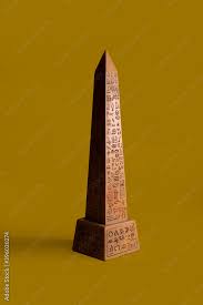 Photo & Art Print Egyptian obelisk with yellow background, symbol of power, Leon  Colon Ortega