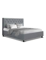 The headboard and footboard adjustable bed frame by hollywood features simple and easy assembly for convenient use. Artiss Queen Size Fabric Bed Frame Headboard Grey Myer