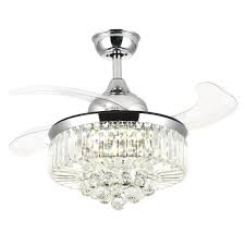 Aufworld ceiling fan with lamp brings you more natural lights anywhere in the house, when the ceiling fan create breezes 【exquisite and beautiful】ceiling fans with light are not only practical, they also look really chic in the living room. Crystal Ceiling Fan Chandelier With Invisible Blade And Dimmable Light 7pm Lighting