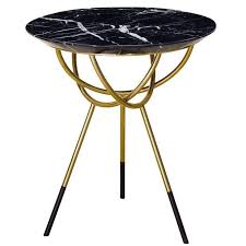 Atlas Brushed Brass End Table With Black Marble Top By Avram Rusu Studio Black Marble Side Tables End Tables Side Table