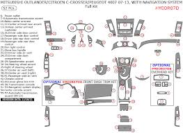 Citroen C Crosser Mitsubishi Outlander Peugeot 4007 2007 2013 With Navigation System Full Interior Kit 52 Pcs