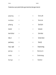Jangan salah guna penjodoh bilangan. Latihan Penjodoh Bilangan