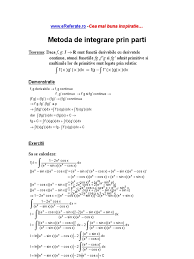 Metoda De Integrare Prin Parti