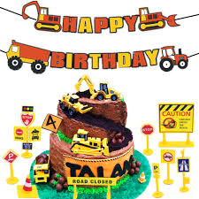 But what about the classic swirls, flowers, and ribbons? Jevenis 16 Pcs Construction Truck Birthday Cake Decoration With Construction Zoo Happy Birthday Banner Truck Forklift Buy Online In Bahamas At Bahamas Desertcart Com Productid 161658248