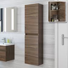 1400mm Walnut Tall Wall Mounted Cabinet Trent Bathempire Bathroom Wall Storage Tall Cabinet Storage Elegant Bathroom