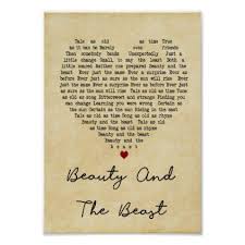 Song from beauty and the beast mrs. Home Garden Other Gift Party Supplies Beauty And The Beast Vintage Heart Song Lyric Quote Print