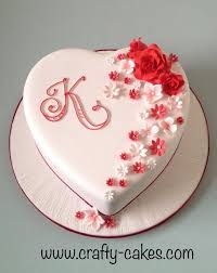Birthday Cake Heart Shape For Husband Heart Shape Red White Cake With Sugar Flowers Cake Shapes Heart Cake Design Cake For Husband