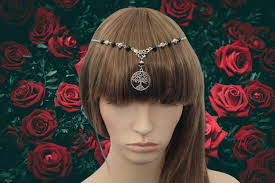 Buy BLACK ONYX CIRCLET, Tree of Life Handfasting Circlet Necklace, Various  Gemstones, Pagan Wicca Hair Jewellery, Pagan Wicca Headdress Online in  India