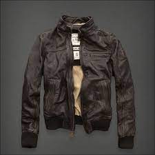 Abercrombie Fitch Rollins Cafe Racer Motorcycle Jacket L Leather Biker Mens Outfits Leather Jacket Men Jackets