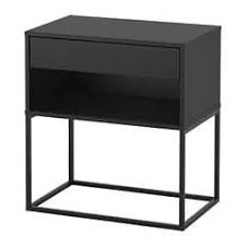Vikhammer Nightstand Black 23 5 8x15 3 8 Ikea In 2020 White Bedside Table Black Bedside Table Nightstand