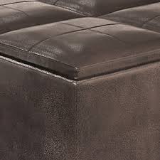 The dover large square coffee table storage ottoman is the answer to all your needs. Avalon 35 Inch Wide Contemporary Square Coffee Table Storage Ottoman In Distressed Brown Faux Air Leather Ashley Furniture Homestore
