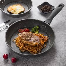 100 Pfoa Free Stone Derived Nonstick Frying Pan Coating 5 Layers Bottom Soft Handle Aluminum Dishwasher Safe Cooking Pan Set Safe Cooking Cooking Pan Cooking
