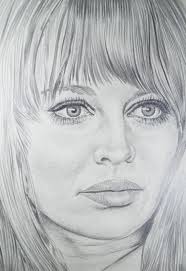 Original Pencil Drawing, 'julie Christie', Albert Leonard, Mid 20th Century 