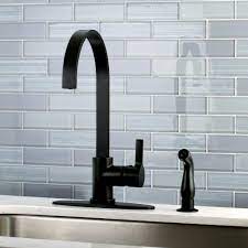Brass kitchen sink strainer in black. Modern Black Centerset Kitchen Faucet With Side Sprayer Overstock 15368775